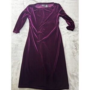 Kathie Lee Collection Burgundy Velvet Long Sleeve Maxi Dress Size M